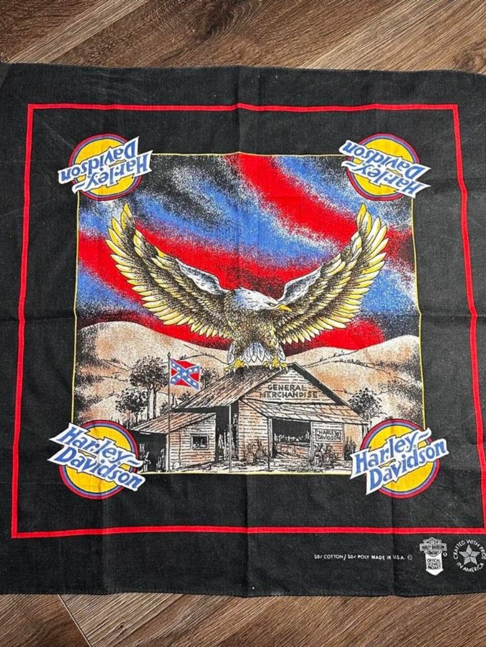 HARLEY DAVIDSON BLACK VINTAGE EAGLE BANDANA
